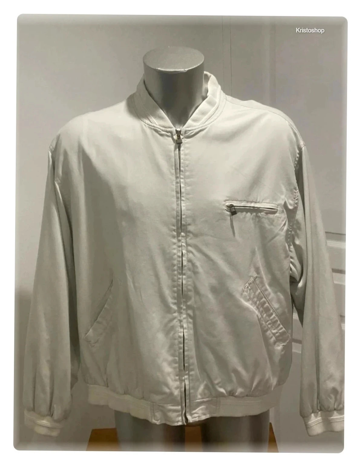 Chaqueta retro Camaieu Harrington beige Talla L Vintage 90s – photo 2